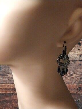 Black Chandelier Drop Earrings